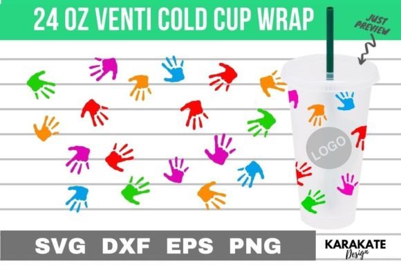 Awareness Hand: 24oz Venti Hold Wrap Graphics for Crafts