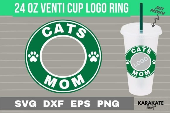 Cats Mom Venti Logo Ring: Graphics for Crafts & Content