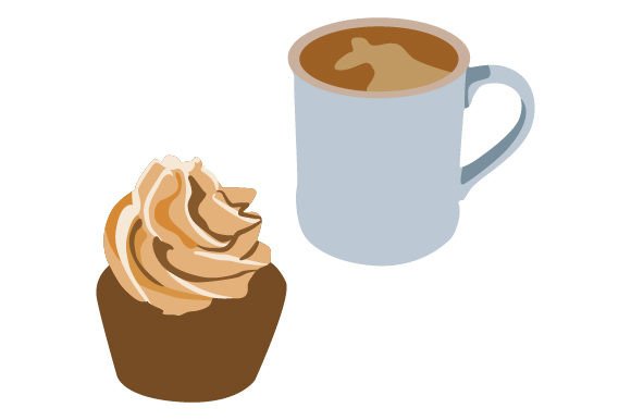 Coffee Cup with Cupcake: A Coffee Crafts Branding Asset