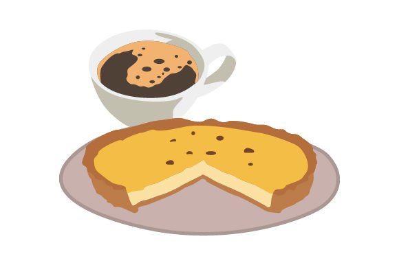 Coffee Cup with Tarte: Crafts & Coffee Design Asset