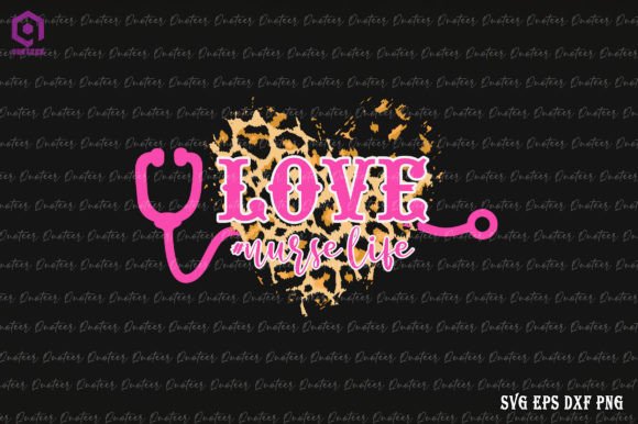 Love Nurse Life Cheetah Heart Leopard Graphics