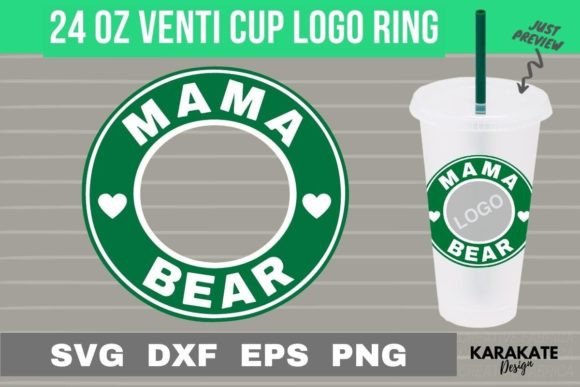 Mama Bear Heart Venti Logo Ring: Graphics & Crafts Asset