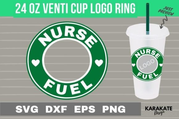 Nurse Fuel Graphics: 24 Oz Venti Logo Ring for Crafts