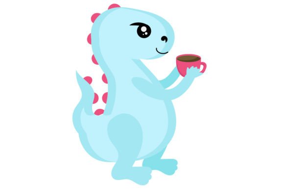 T-Rex Holding a Cup of Tea – Kawaii Crafts & Dinosaurs