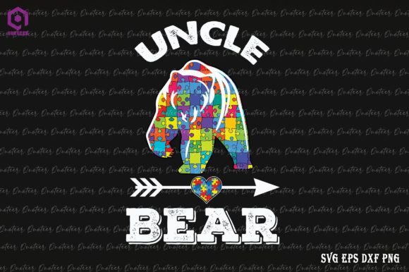 Uncle Bear Puzzle Piece Autism Family Graphics